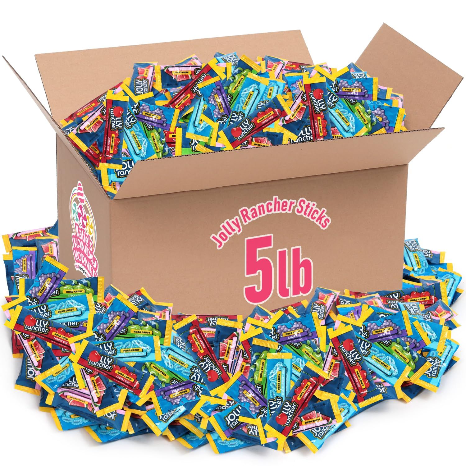 Jolly Ranchers Hard Candy Stix, Pack of Hard Candy Individually Wrapped, Ideal for Trick or Treating and Stocking Stuffers, Perfect for Buffets, Gift Bags, Party Favors and Sharing (5 Lb)