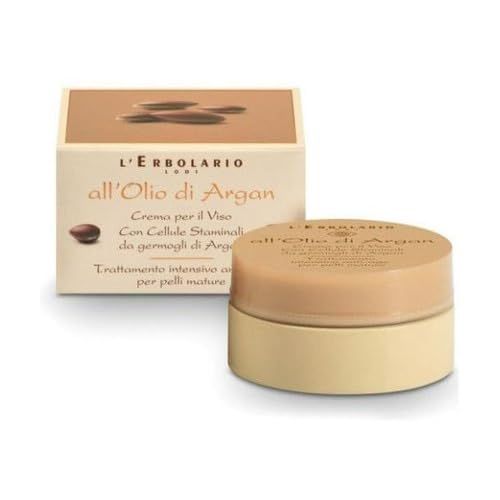 L&#39;Erbolario Argan Oil Face Cream With Stem Cells From Argan Sprouts - Intensive Treatment For Mature Skin - Protects Skin&#39;s Firmness - Long Lasting, Youthful Look - Enhances Tissue Elasticity - 1.6 Oz