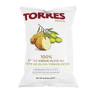 Olive Oil Torres Spanish Potato Chips Patatas Fritas Made in Barcelona, Spain, Big Bag (1 x 5.29 Ounce)