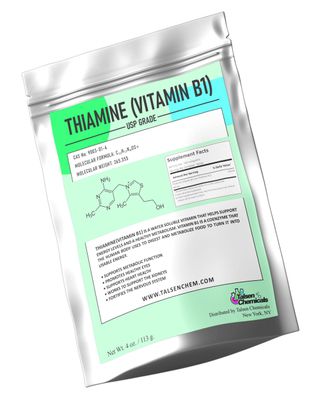 Talsen Chemicals Vitamin B1 Supplement Powder (4 Ounce113 Grams) Vitamin B1 Thiamine Powder Turn Food Into Energy Thiamine (Vitamin B1) for Energy Metabolism and Nerve Function Support
