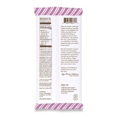 Chuao Chocolatier Snuggle Up S'mores Dark Chocolate Bars 3pk (2.8 oz bars) -Seasonal Holiday Gourmet Artisan Chocolate - Free of Artificial Flavors