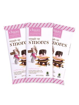 Chuao Chocolatier Snuggle Up S&#39;mores Dark Chocolate Bars 3pk (2.8 oz bars) -Seasonal Holiday Gourmet Artisan Chocolate - Free of Artificial Flavors