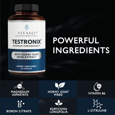 VITASEI Testronix Supplement - Energy and Muscle Supplements for Health - 60 Capsules