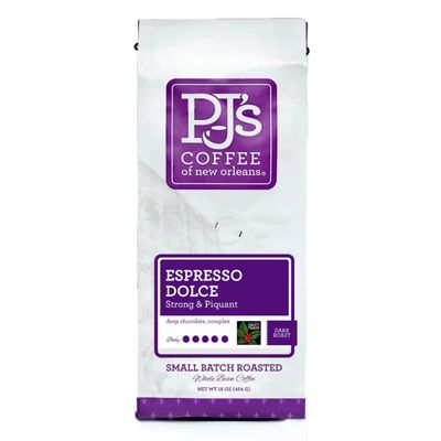 PJ&#39;s Espresso Dolce - Whole Bean Flavored Coffee - Sweet Smooth Chocolate Flavor 16 oz (Pack of 1)