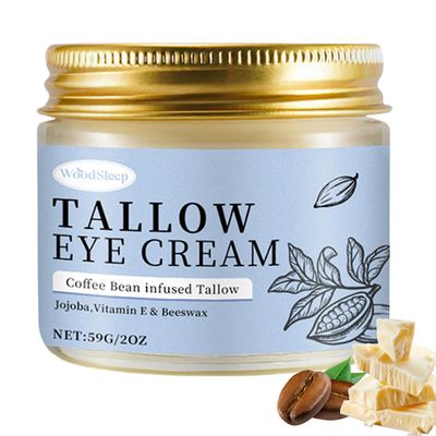 Honey Tallow Caffeine Eye Cream, Grass Fed Beef Tallow for Skin, Dark Circles Puffy Eyes Treatment for Women Men, Anti-Wrinkle Anti-Aging Cream Moisturizer, Caffeine Eye Serum 59g