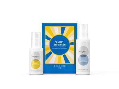 Balance Me Gift Set Plump Brighten Vitamin C Repair Serum, Collagen Boost, Ultimate Holiday Skin Brightening Kit, NaturalVegan Skin Care, 2 Full Size Products - 1 each
