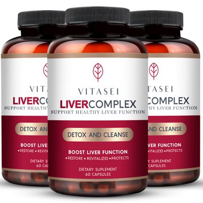 VITASEI Liver Cleanse Detox Repair, Liver Complex WMilk Thistle Extract, Garcinia, Curcumin C3, Support Herbal Supplement, Detox Formula for Women Men, 60 Capsule (Pack of 3)