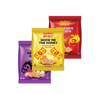 Rippled Seasoned Potato Chips Snacks Crisps Variety Pack 1.5 OZ (6 Pack) - The Unholy Trinity - Rippled Ridged - Gluten Free Kosher