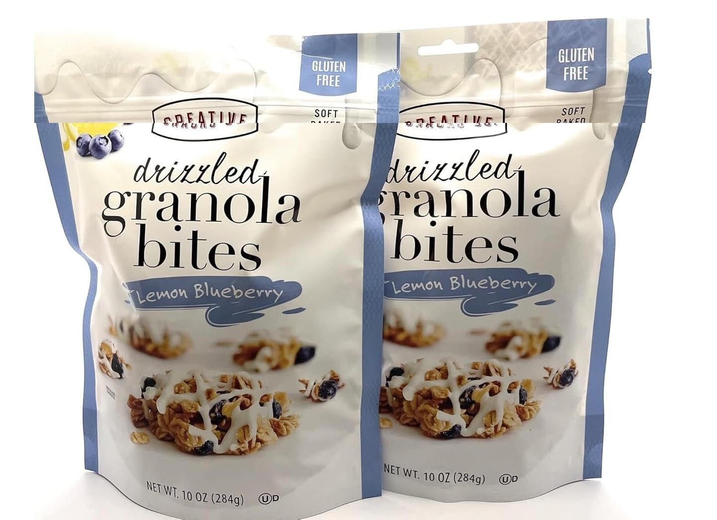Lemon Blueberry Drizzled Granola Bites Gluten Free 10 Oz Each (Pack of 2)
