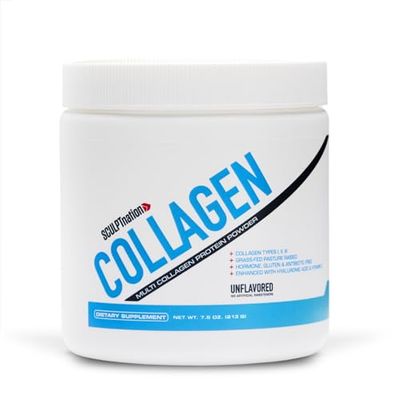 Sculpt Nation by V Shred Collagen Peptides Powder - Types I, II, and III Collagen Plus Hyaluronic Acid to Support Healthy Hair, Nails, Skin, Bones, and Joint Health - Unflavored, 30 Day Supply
