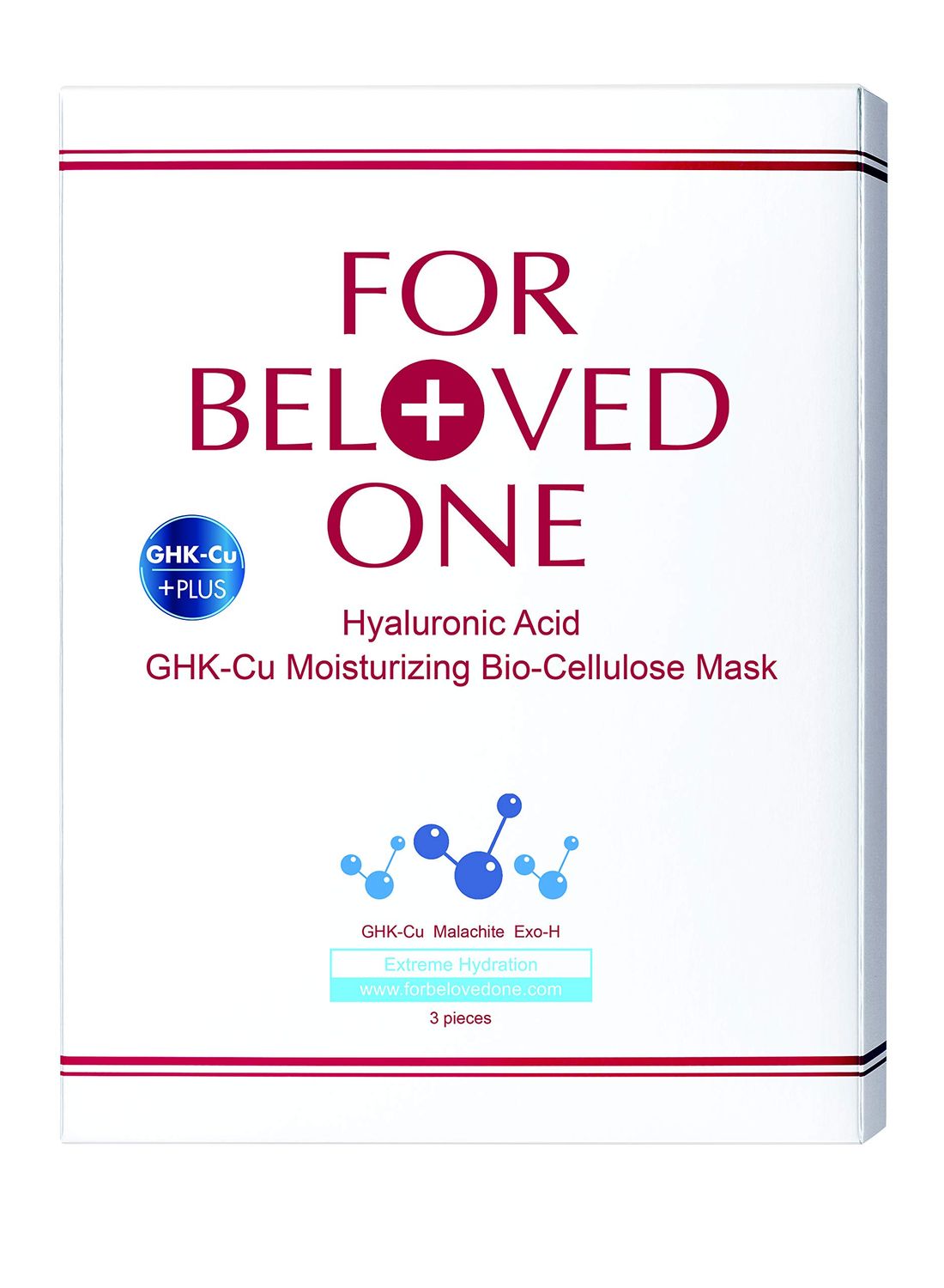 For Beloved One Hyaluronic Acid Moisturizing Bio-Cellulose Facial Mask (Pack of 3)