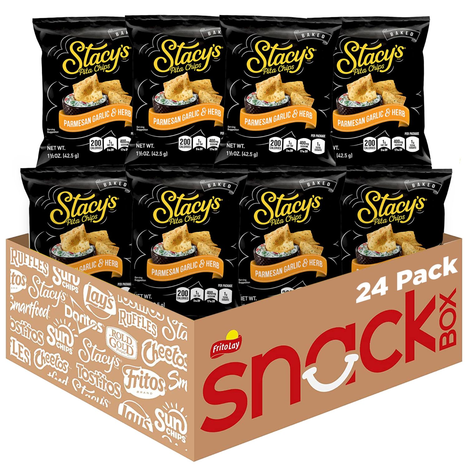 Stacy&#39;s Parmesan Garlic Herb Flavored Pita Chips, 1.5 Ounce Bags (Pack of 24)