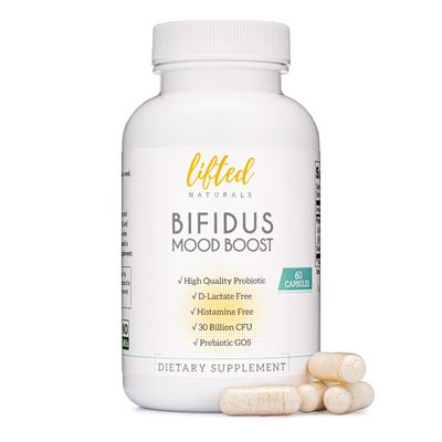 Probiotics 30 Billion CFU - Bifidus Mood Support Supplement wprebiotics probiotics for Women and Men - Mood Digestion Support- Histamine Free - Natural Mood Boost - 60 Days Supply, Non-GMO