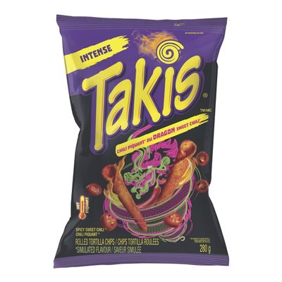 Takis Dragon Spicy Sweet Chili Rolled Tortilla Chips, Crunchy Corn Chips Snack, 280 Grams