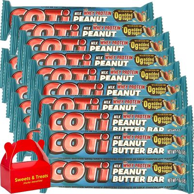 Milk Chocolate Peanut Butter Candy Bar Protein Bars 0 Added Sugar - Individually Wrapped Full Size Bar (20 Bars (45g Each), With Whey Protein)
