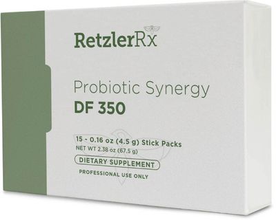 Probiotic Synergy DF 350 by Dr. RetzlerRx 350 Billion CFU Dairy-Free, High Potency 350 CFU 18-Strain Probiotic Supplement - Supports Immune Gut Health (15 Single Serving Stick Packs)
