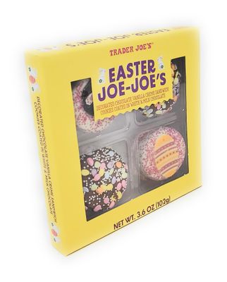 Trader Joes Easter Joe-Joe's Decorated Chocolate Vanilla Cr me Sandwich Cookies Coated in White Milk Chocolate 3.6oz102g (Pack of 1)