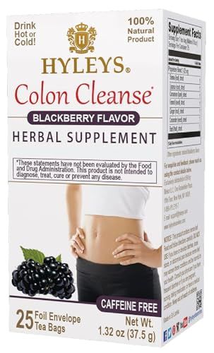 Hyleys Colon Cleanse Tea Blackberry Flavor (6 Pack - 150 Tea Bags Total)