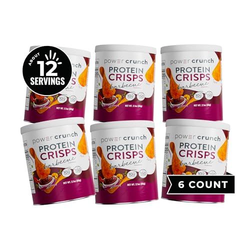 Power Crunch Protein CRISPS, a Potato Style Protein Chip, BBQ, 10g of protein, 1.05 ounces per serving (Pack of 6)