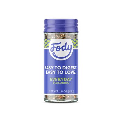 Fody Foods Everday Seasoning, 1.6 Oz, Garlic and Onion Free, Low FODMAP Certified, Gut IBS Friendly, Vegan, Non-GMO, Gluten Free, Keto Friendly