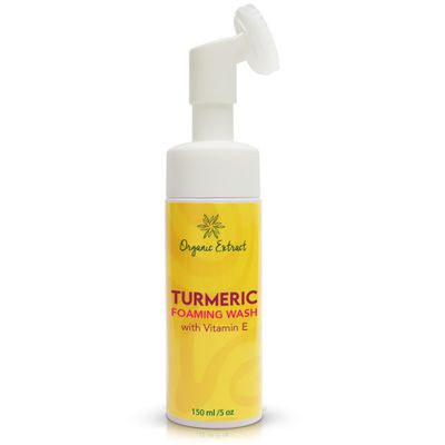 ORGANIC EXTRACT Turmeric Skin Brightening Face Wash - 5 fl oz 150ml - Daily Moisturizer, Gentle Facial Cleanser for All Skins with Kojic Acid, Vitamin E, and Aloe Vera