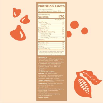 The Greater Goods Snacking Co. Chocolate Chip Cookies - Organic, Vegan, Grain Free, Gluten Free, and Paleo Friendly - Delicious Small Batch Almond Flour Baked Snacks - 3-Pack