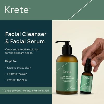 One-Two Punch with Probiotic Facial Cleanser Facial Serum for Men - Moisturize, Hydrate, and Protect Your Skin in 30 Seconds