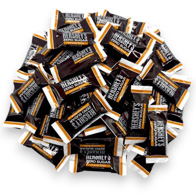 Mini Hershy Sugar Free Chocolate Caramel Filled Bars-1.5 lbs Individually Wrapped Gourmet Zero Sugar Chocolate Caramel Treats-Health-Conscious Snacking and Guilt-Free Enjoyment(24 oz)