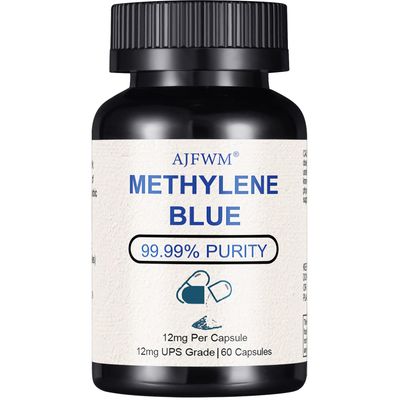 Methylene Blue Pharmaceutical Grade, USP Grade Brain Supplement for High, Absorption, Enhanced Cellular Energy Brain Function, Metabolism, Methylene Blue for Human, 60 Capsules