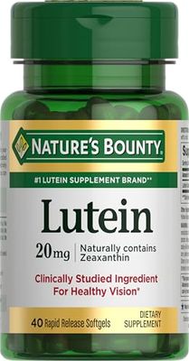 Nature&#39;s Bounty Lutein Pills, Eye Health Supplements and Vitamins, Support Vision Health, 20 mg, 40 Softgels