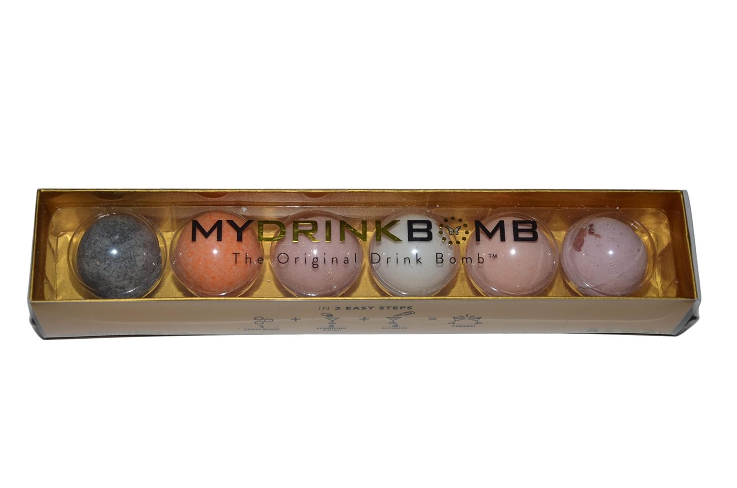 MyDrinkBomb Cocktail Bombs Mix Party Set - Pack of 6 Cocktail and Mocktail Kit For Parties, Liquor, Non Alcoholic (Champagne)