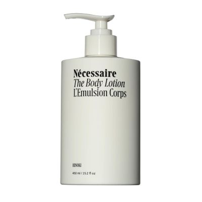 N cessaire The Body Lotion with Pump. Hinoki. Multi-Peptide Firming Lotion to Moisturize, Firm, Strengthen. 2.5 Niacinamide, Vitamin CE Omega 69. 450ml 15.2 fl oz