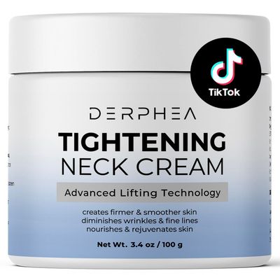 DERPHEA Neck Tightening Cream: Tighten and Lift Neck Cream For Tightening and Firming, Fine lines, Loose Sagging On Face, Decollete Other Skin Areas - 3.4 Oz