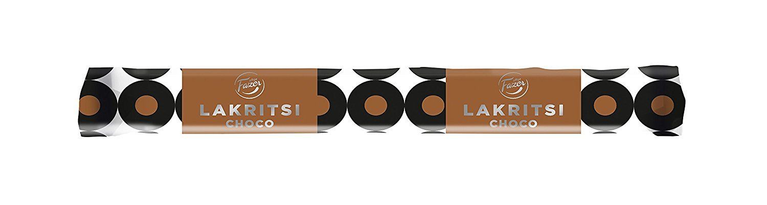 10 Sticks x 20g of Fazer Lakritsi Choco - Black Licorice with Chocolate filling - Gelatine Free - Candy - Sweets