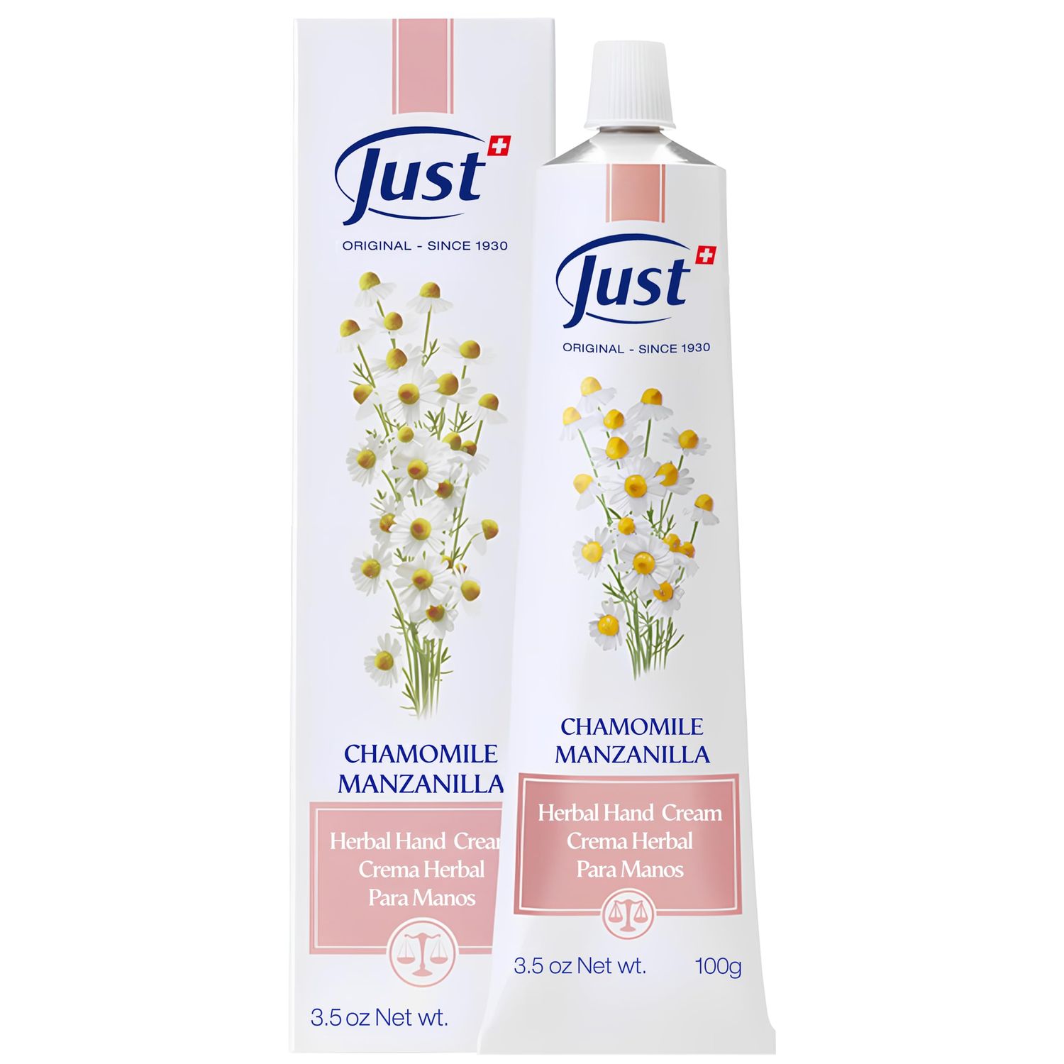 SwissJust Chamomile Hand Cream 100ml, Protecting Cream that Concentrates the Comforting Relaxing Properties of Chamomile. Strengthens the skin, Provides Elasticity Restores Anti Aging Hand Cream