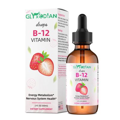 Organic Vitamin B12 Drops 5000mcg - Mood Support Energy Metabolism Liquid B12 Supplement Methylcobalamin Vegan Sublingual Absorption for Energy Brain Heart Support Gluten Free Strawberry Flavor