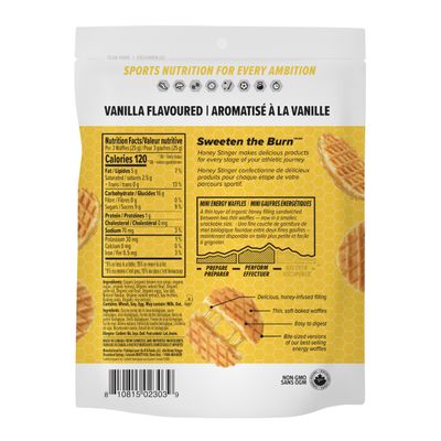 Honey Stinger Organic Mini Waffles Sports Nutrition, Vanilla 5.3 Ounce