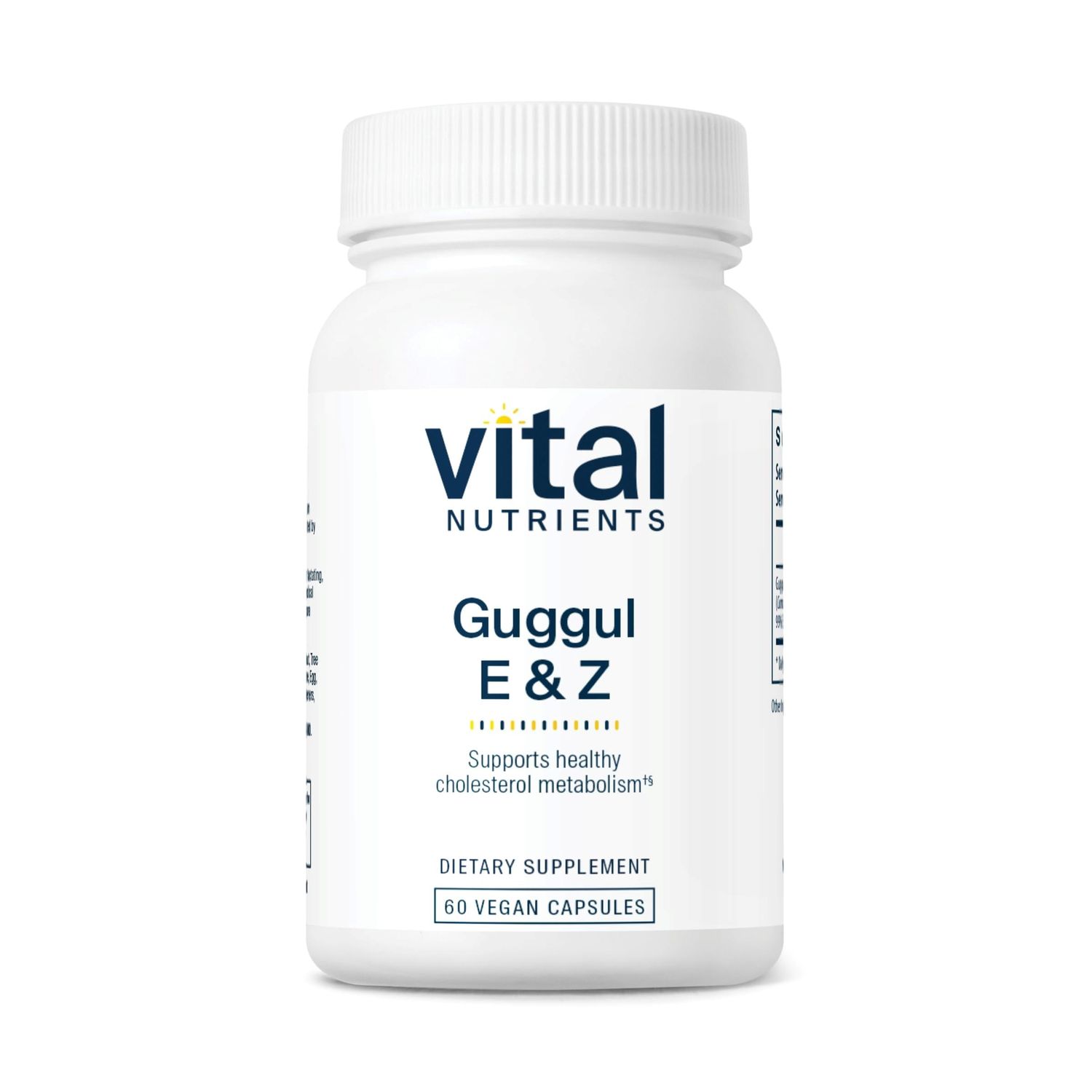 Vital Nutrients Guggul E Z Vegan Guggul Supplement Cholesterol Supplement for Healthy LDL and Triglyceride Levels Gluten, Dairy, Soy Free Non-GMO 60 Capsules