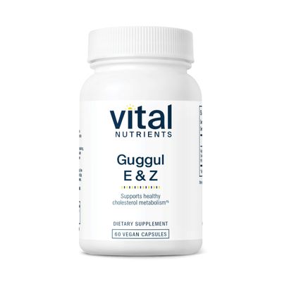 Vital Nutrients Guggul E Z Vegan Guggul Supplement Cholesterol Supplement for Healthy LDL and Triglyceride Levels Gluten, Dairy, Soy Free Non-GMO 60 Capsules