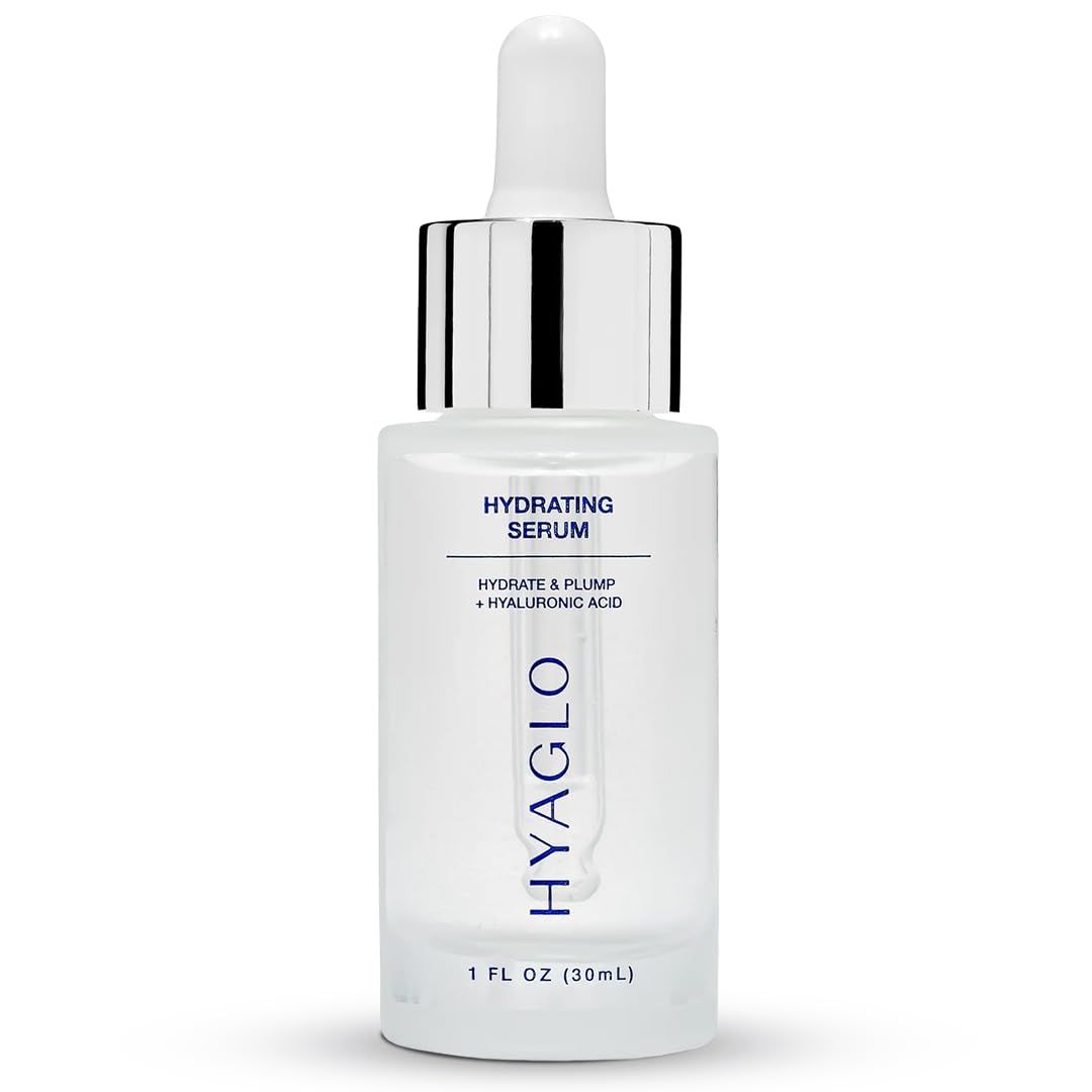 HYAGLO Intense Moisture Hyaluronic Acid Hydrating Serum Instant Skin Hydration Topical Facial Treatment for Skin Dryness Vegan-friendly, cruelty-free, paraben-free (1 oz)