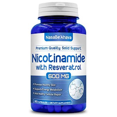 NasaBeahava Nicotinamide with Resveratrol 120 Veggie Capsules Vitamin B3 600mg (Niacinamide Flush Free)