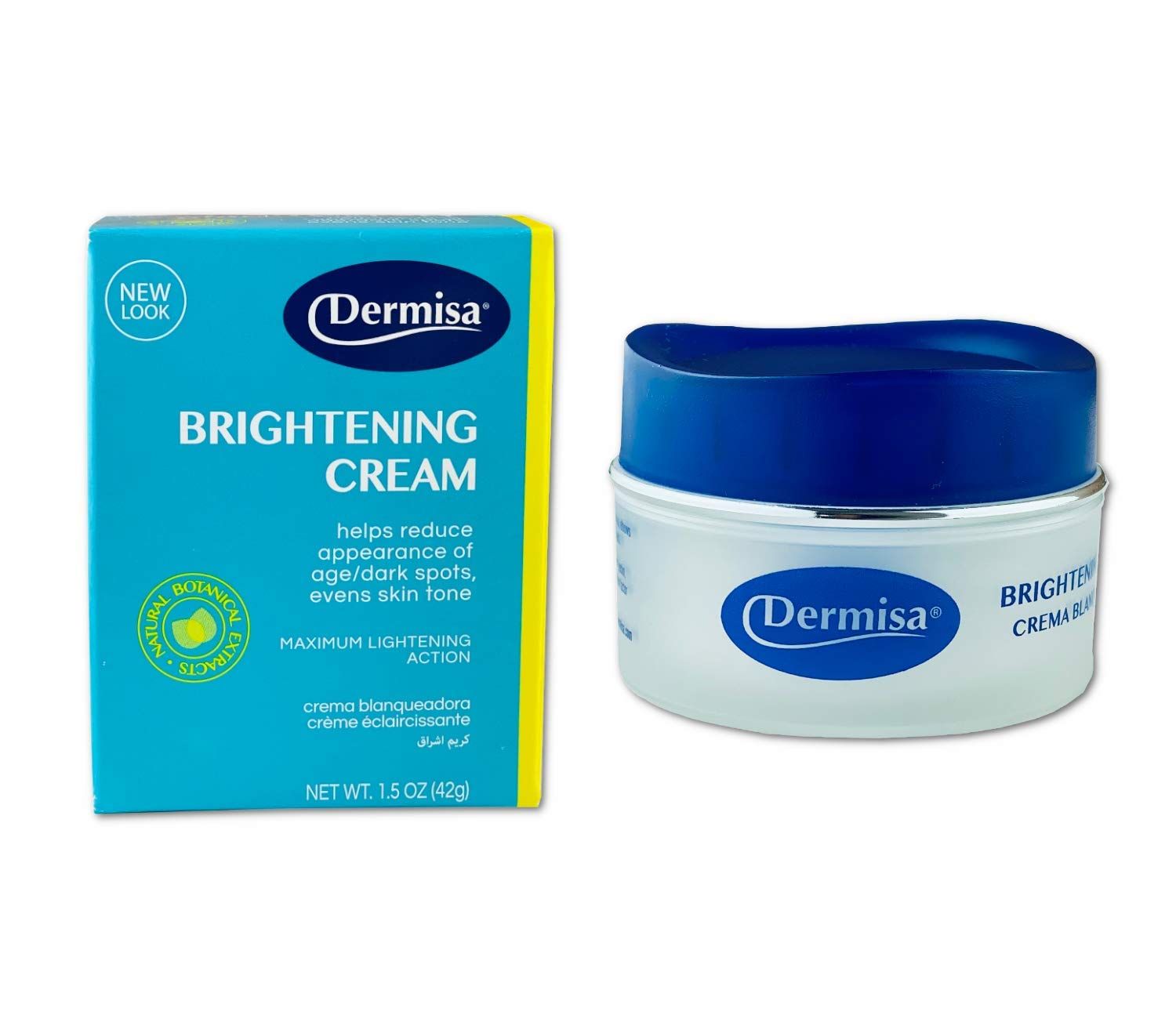 Dermisa Brightening Cream with 4 Natural Botanical Extracts Helps to Brighten and Hydrate Skin Contains Kojic Acid, Licorice Extract, Arbutin and Indian Gooseberry (AMLA) 1.5 OZ Pack of 1