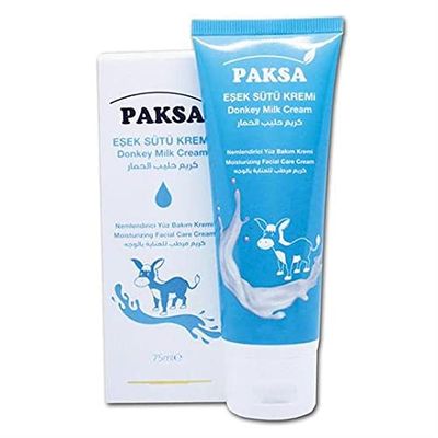 Paksa Donkey Milk Cream Moisturizing Organic Face Care Lotion Premium Donkey Milk Facial Moisturizer Anti-Aging Properties Paraben Free Quantity 75ml 2.53 oz