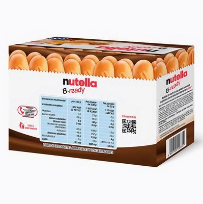 Ferrero: "Nutella B-ready " a crisp wafer of bread in the form of mini baguette stuffed with a creamy Nutella 15 pieces 10.13 oz (286g) [ Italian Import ]