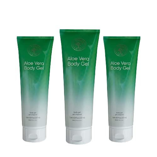 L EUDINE Aloe Vera Gel - Pack of 3 - 8Fl Oz Aloe Vera Lotion - Premium Aloe Vera for Hair, Face and Body - Rich in Nutrients and Vitamins - Ideal for Burns, Scars, Massage