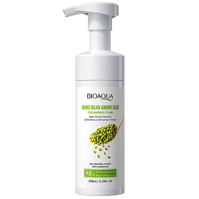 BIOAQUA 98 Mung Bean Amino Acid Facial Cleansing Foam Oil Control Anti-Oxidation Face Cleanser 150ml 5.29fl.oz