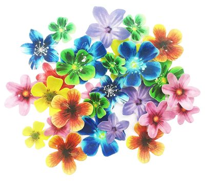 Set of 30 Edible Cupcake Toppers Christmas Cake Topper Wedding Cake Birthday Party Food Decoration Mixed Size Colour (Flower)