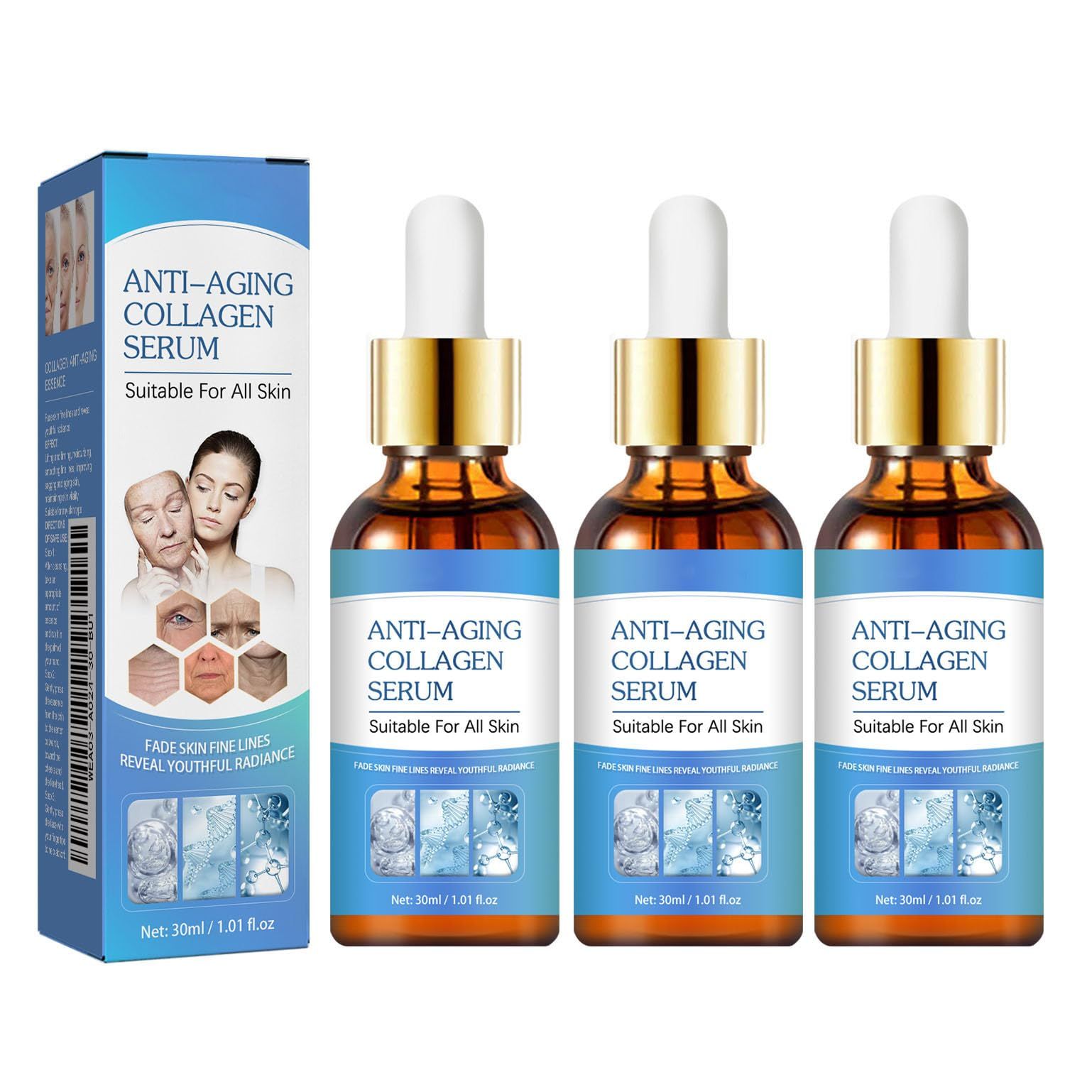 3pcs Face Serum: Stock Solution Facial Serum - in a Bottle, Instant Face Lift Anti Aging Serum for Reduce Fine Lines, Wrinkles Skin