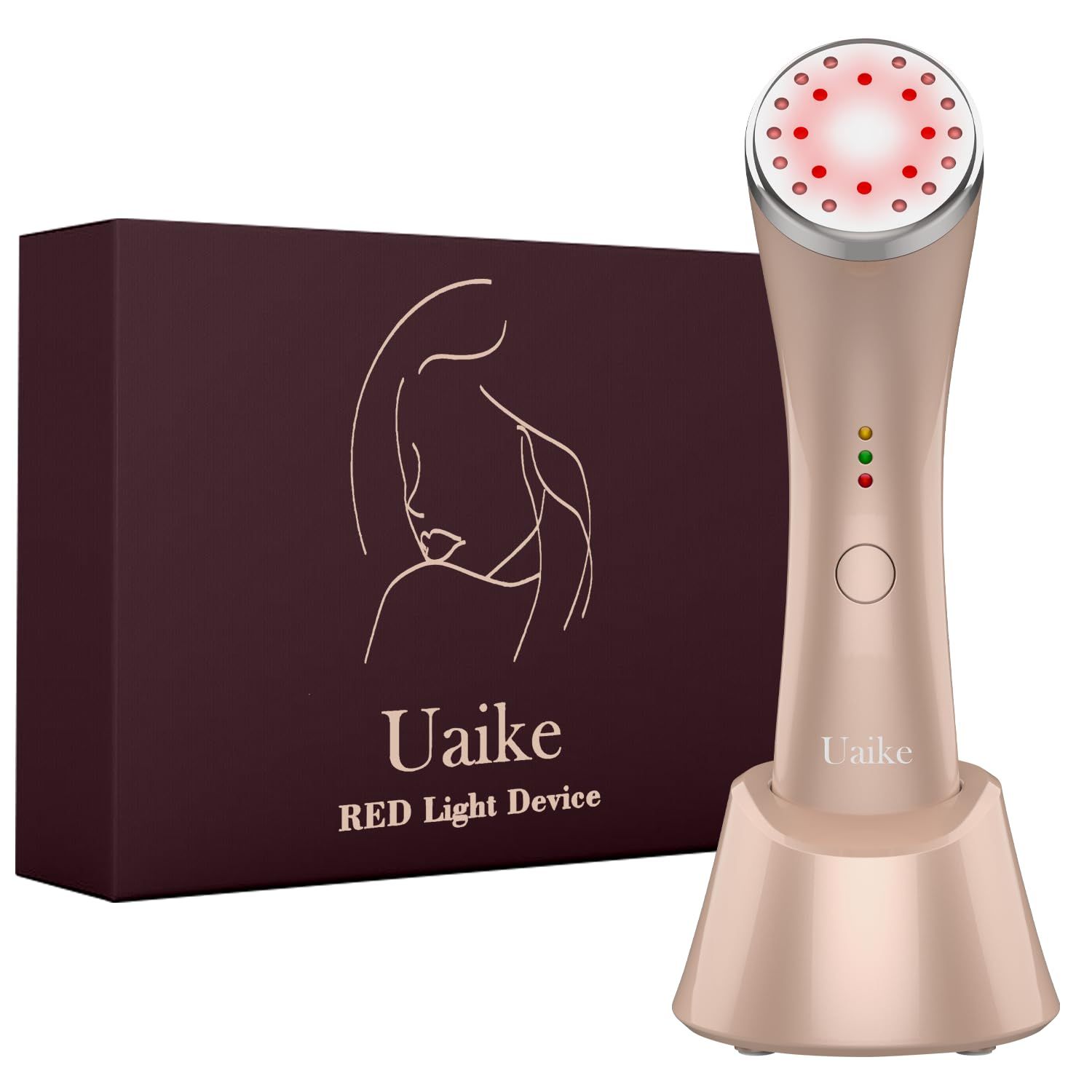 Uaike LED Red Light Therapy Device for Face - Skin Tightening Machine for Anti-Aging, Wrinkle Removal, Face Lift, Rejuvenation - Massager