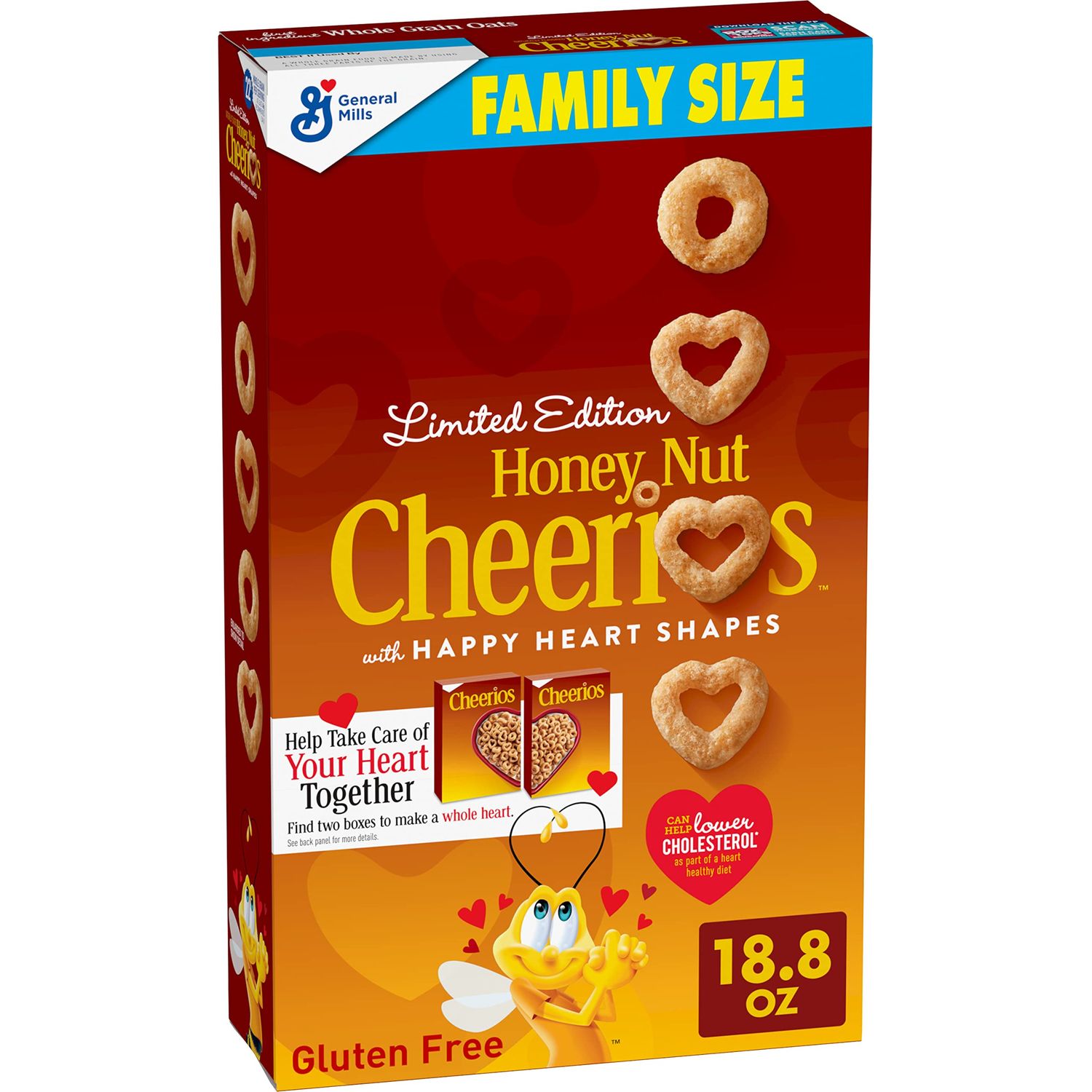 Cheerios Honey Nut, Breakfast Cereal with Oats, Gluten Free, 18.8 oz (Pack of 14)